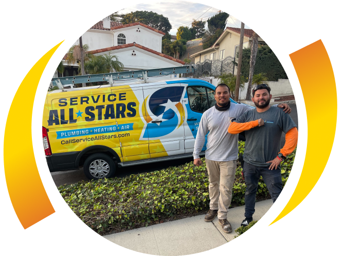 tech men front of van